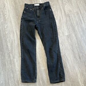 Abercrombie ankle straight high waisted black jean - size 24